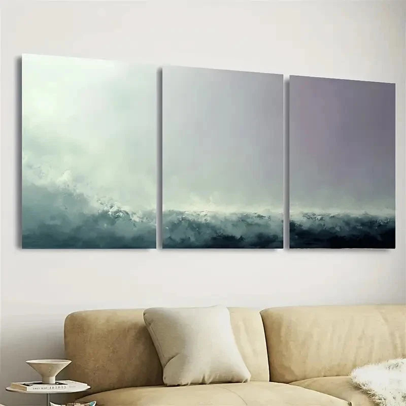3pcs Calming Feldmos Wall Art Set Canvas Framed 40x60cm - High Quality Print 100% Australian Made Wall Canvas Ready to Hang - Bella Home Decor