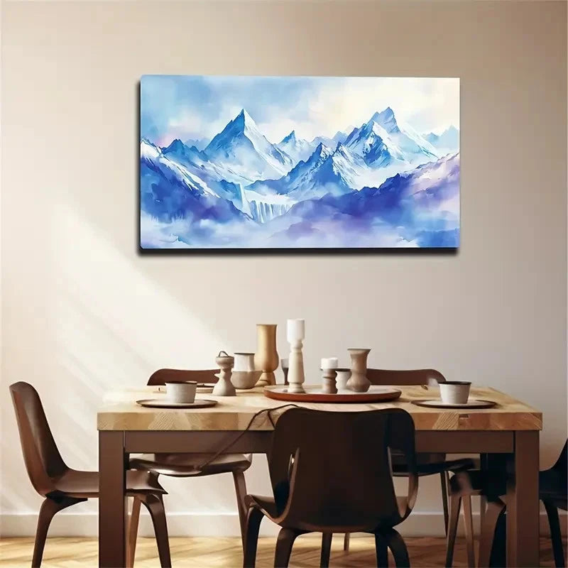 The Meandering Snow-Capped Wall Art Canvas Office Home Room Framed 120x60cm