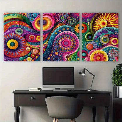 3pcs Maximalist Bundle Funky Retro Prefect Wall Art Set Canvas Framed 40x60cm - High Quality Print 100% Australian Made Wall Canvas Ready to Hang