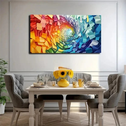 Vibrant Colorful Geometric Wall Art Canvas Office Home Room Framed 120x60cm