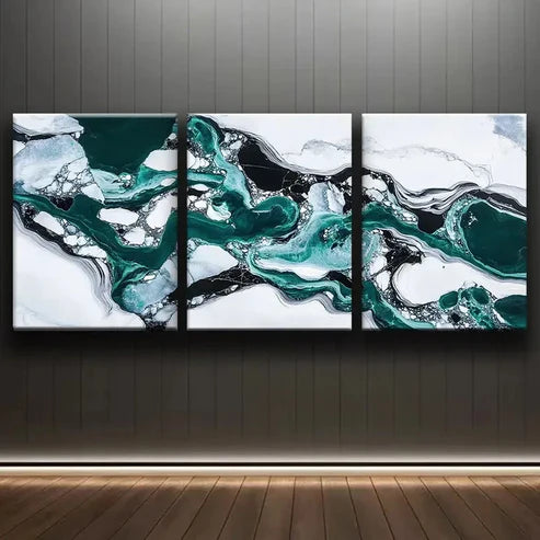 3pcs Antarctic Ice Shelf Nature Green Perfect Wall Art Set Canvas Unframed - High Quality Print 100% Australian Made Wall Canvas - Bella Home Decor