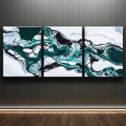 3pcs Antarctic Ice Shelf Nature Green Perfect Wall Art Set Canvas Unframed - High Quality Print 100% Australian Made Wall Canvas - Bella Home Decor