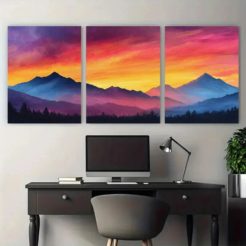 33pcs Sunrise With Colorful Sky Perfect Wall Art Set Canvas Framed 60x90cm - High Quality Print 100% Australian Made Wall Canvas Ready to Hang - Bella Home Decor