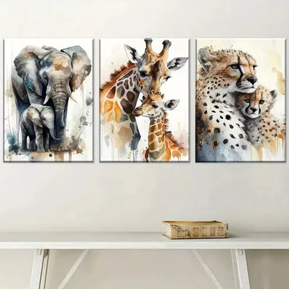 3pcs Modern Elegant Fashion Animal Abstract Canvas Unframed - High Quality Print 100% Australian Made Wall Canvas