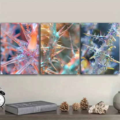 3pcs Featuring Thorny Designs Wall Art Set Canvas Framed 60x90cm - High Quality Print 100% Australian Made Wall Canvas Ready to Hang