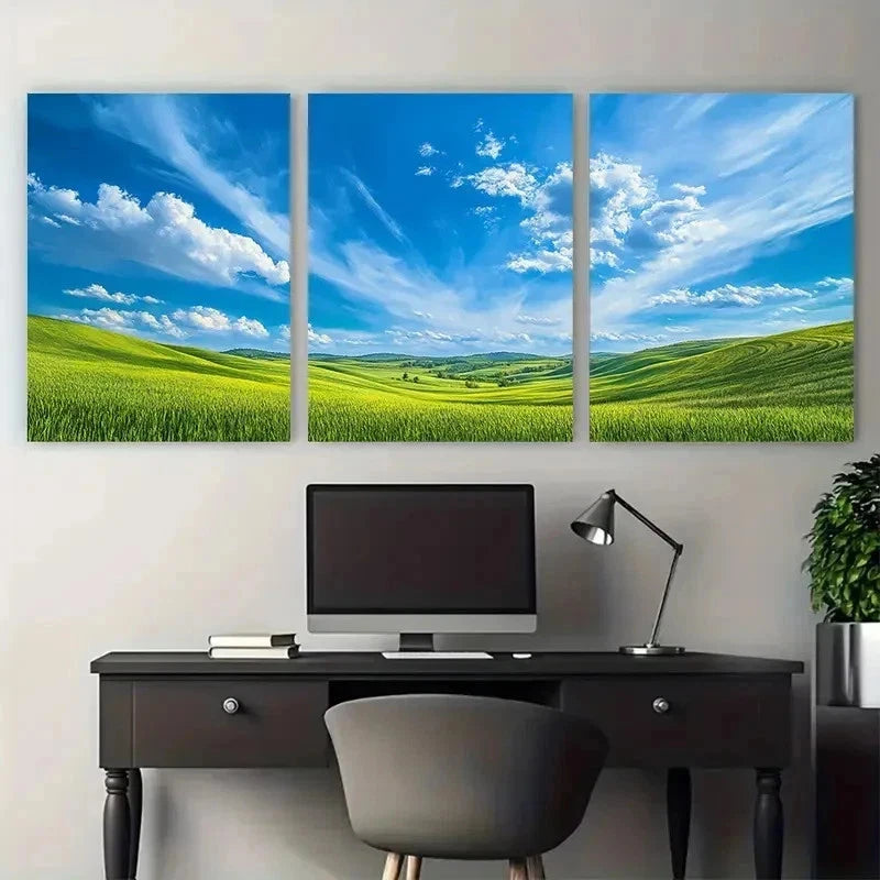 3pcs Bright Landscape Painting Textured Perfect Wall Art Set Canvas Framed 50x70cm - High Quality Print 100% Australian Made Wall Canvas Ready to Hang - Bella Home Decor