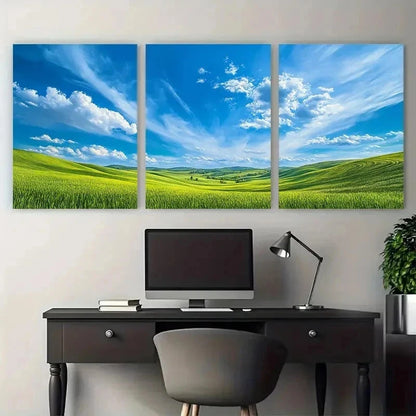 3pcs Bright Landscape Painting Textured Perfect Wall Art Set Canvas Framed 50x70cm - High Quality Print 100% Australian Made Wall Canvas Ready to Hang - Bella Home Decor