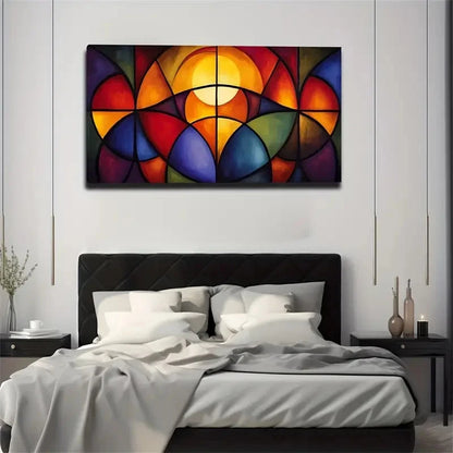 Symmetrical Graphics Abstract Wall Art Canvas Office Home Room Framed 120x60cm