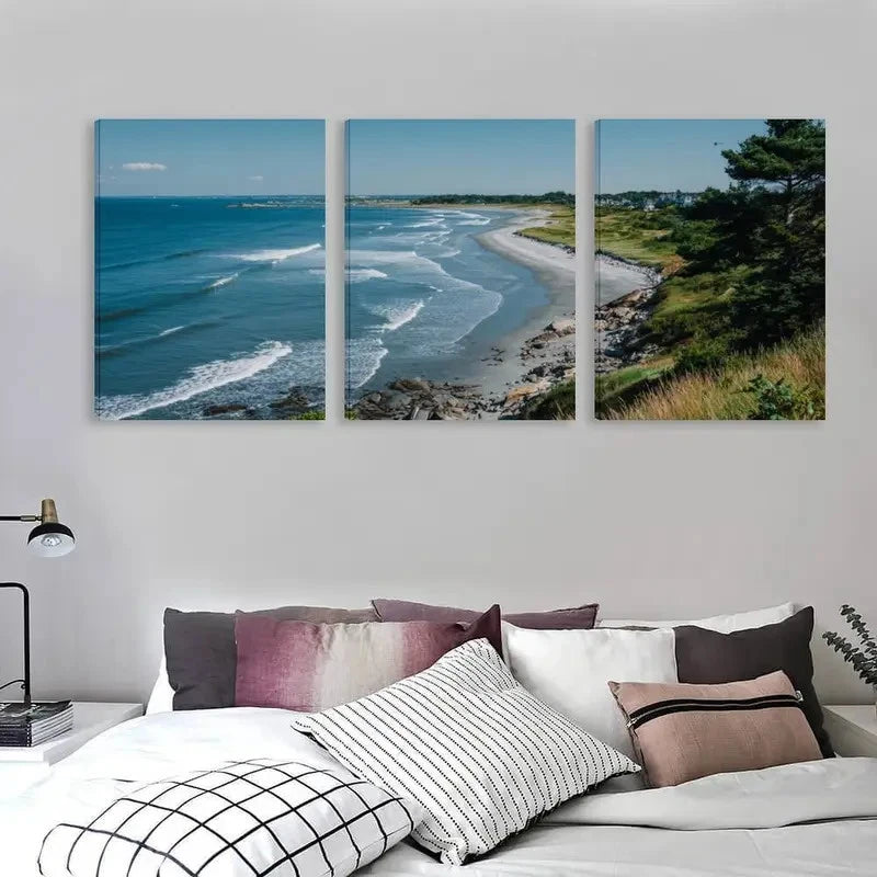 3pcs Cable Beach Australia Landscape  Wall Art Set Canvas Framed 60x90cm - High Quality Print 100% Australian Made Wall Canvas Ready to Hang - Bella Home Decor