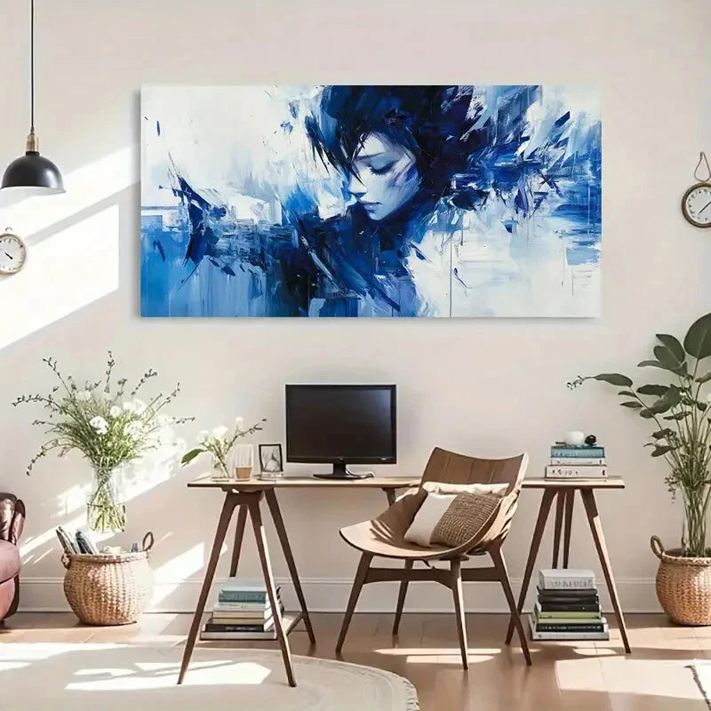 Aesthetic Spring Blue Urban Wall Art Canvas Office Home Room Framed 120x60cm - Bella Home Decor