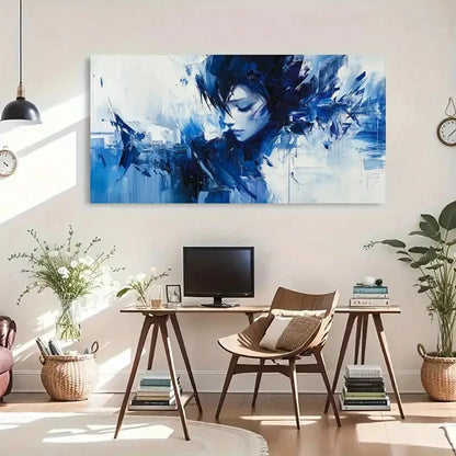 Aesthetic Spring Blue Urban Wall Art Canvas Office Home Room Framed 120x60cm - Bella Home Decor