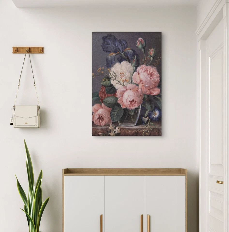 Classical Vintage Still Life Floral Bouquet 40x60cm Metal Print Ready to Hang