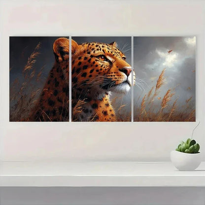 3pcs Leopard Vibrant Jungle Scene   Wall Art Set Canvas Unframed - High Quality Print 100% Australian Made Wall Canvas