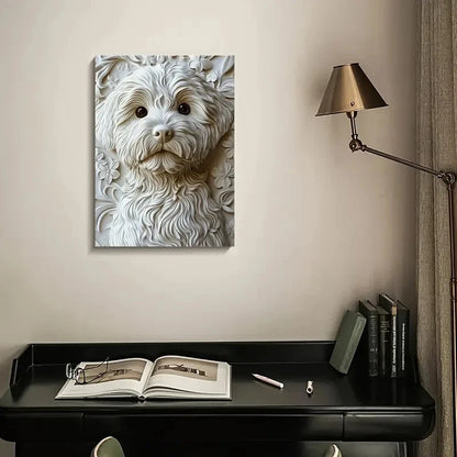 Beautiful Pomapoo Dog Featuring Painting 40x60cm Metal Print Ready to Hang - Bella Home Decor