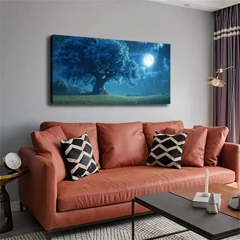 Tranquil Night Sky Majestic Wall Art Canvas Office Home Room Framed 120x60cm - Bella Home Decor