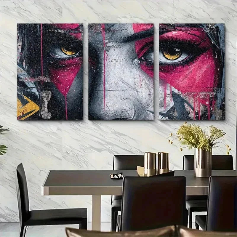 3pcs SUNRA Original Edition Signed Perfect Wall Art Set Canvas Framed 50x70cm - High Quality Print 100% Australian Made Wall Canvas Ready to Hang