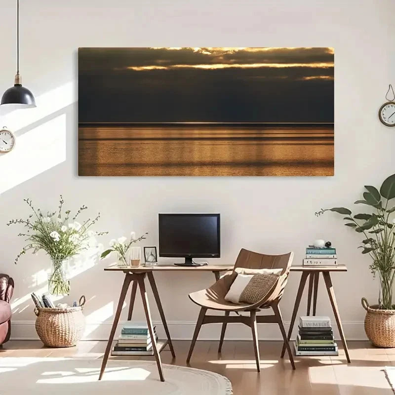 Tranquil Beach Scenery Wall Art Canvas Office Home Room Framed 120x60cm