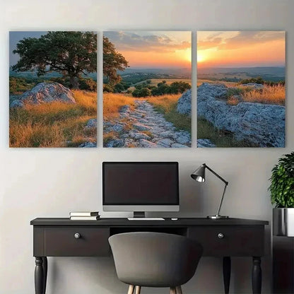 3pcs Paper Scenic Wild Rockface Perfect Wall Art Set Canvas Framed 50x70cm - High Quality Print 100% Australian Made Wall Canvas Ready to Hang
