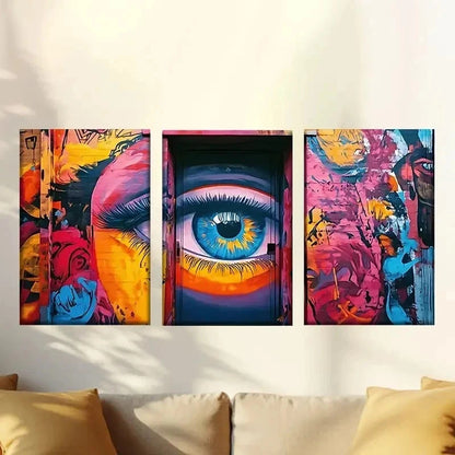 3pcs a Door with a Painting Wall Art Set Canvas Framed 40x60cm - High Quality Print 100% Australian Made Wall Canvas Ready to Hang - Bella Home Decor