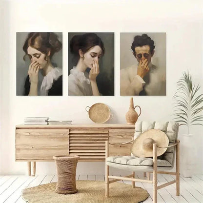 3pcs Modern Classic Retro Style Décor Wall Art Canvas Unframed - High Quality Print 100% Australian Made Wall Canvas