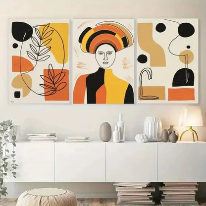 3pcs Portrait Style with Bold Colors Wall Art Set Canvas Unframed - High Quality Print 100% Australian Made Wall Canvas