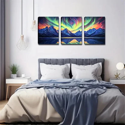 3pcs Geometric Painting Peaks Sharp Natural Style Wall Art Canvas Unframed - High Quality Print 100% Australian Made Wall Canvas - Bella Home Decor