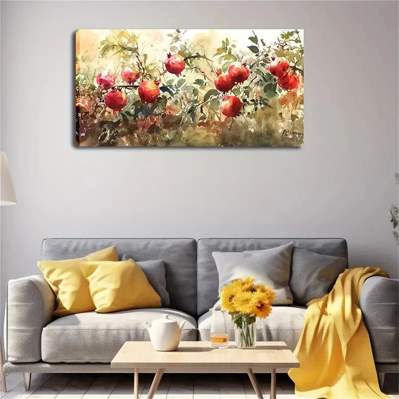 Plump And Juicy Apples In Oil Wall Art Canvas Office Home Room Framed 120x60cm