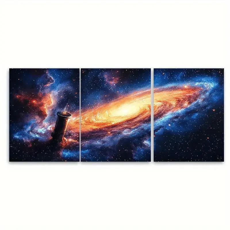 3pcs Abstract Beautiful Galaxy Decor  Wall Art Set Canvas Framed 60x90cm - High Quality Print 100% Australian Made Wall Canvas Ready to Hang - Bella Home Decor
