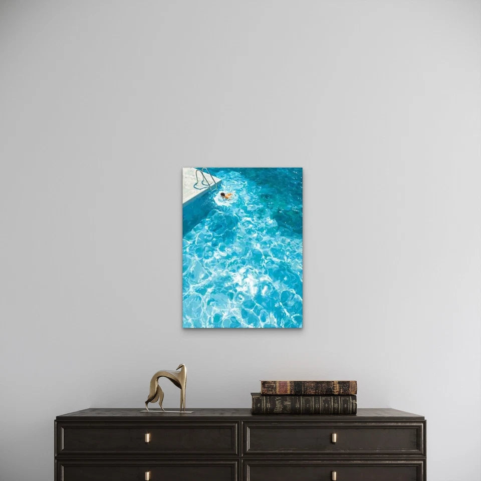 Turquoise Blue Swimming Pool Metal Print Ready to Hang
