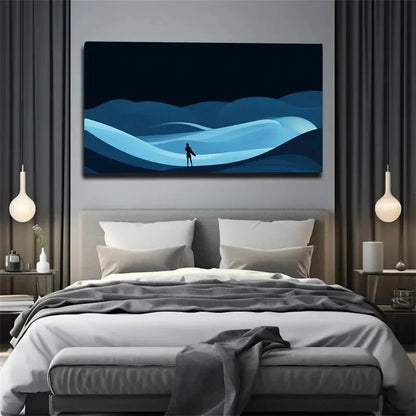 A Person Holding A Surfboard Wall Art Canvas Office Home Room Framed 120x60cm