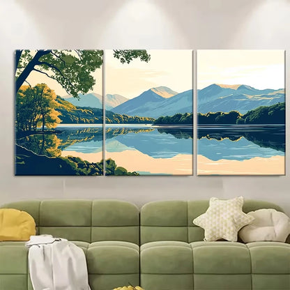 3pcs Vintage Coniston Travel Metal Print Ready to Hang Art