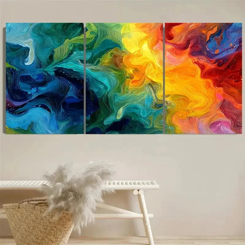3pcs Vivid Modern Colorful Canvas Prints Wall Art Set Canvas Framed 60x90cm - High Quality Print 100% Australian Made Wall Canvas Ready to Hang