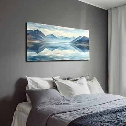 Serene Landscape & Lake Wall Art canvas office home room framed 120x60cm - Bella Home Decor