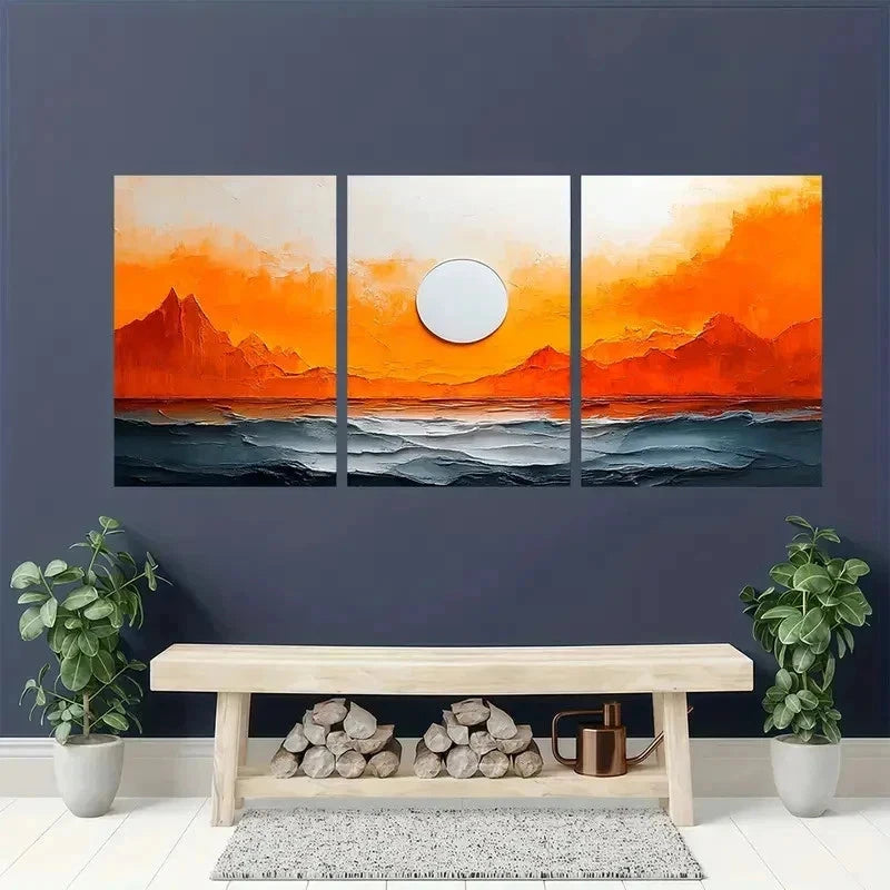 3pcs White Texture Minimalist Abstract Perfect Wall Art Set Canvas Framed 50x70cm - High Quality Print 100% Australian Made Wall Canvas Ready to Hang