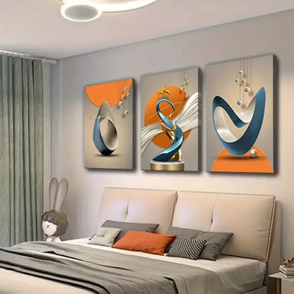 3pcs Golden Leaf & Water Drop Designs Perfect Wall Art Set Canvas Framed 40x60cm - High Quality Print 100% Australian Made Wall Canvas Ready to Hang - Bella Home Decor