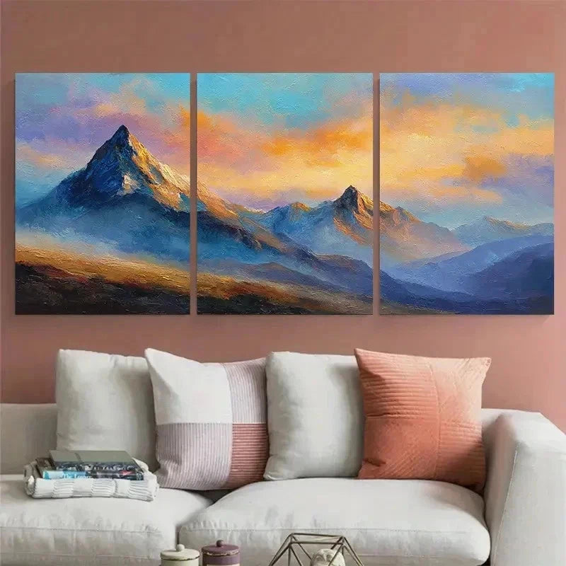 3pcs Vibrant Sunrise Landscape Nature Perfect  Wall Art Set Canvas Framed 60x90cm - High Quality Print 100% Australian Made Wall Canvas Ready to Hang