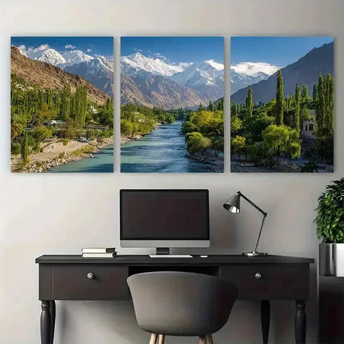 3pcs Gilgit-Baltistan Himalayan Lahore Perfect Wall Art Set Canvas Unframed – High Quality Print 100% Australian Made Wall Canvas - Bella Home Decor