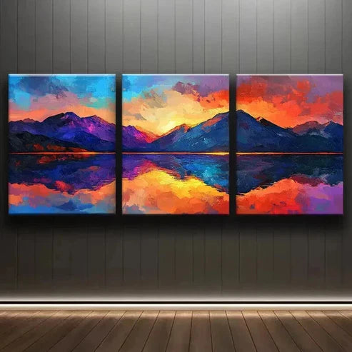 3pcs A Beautiful Painting of the Mountains Art Set Canvas Unframed - High Quality Print 100% Australian Made Wall Canvas - Bella Home Decor