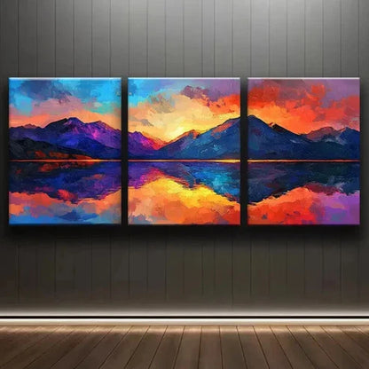 3pcs A Beautiful Painting of the Mountains Art Set Canvas Unframed - High Quality Print 100% Australian Made Wall Canvas - Bella Home Decor