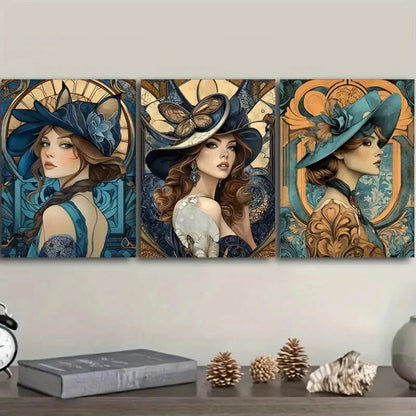 3pcs Beautiful woman Wall Art Set Canvas Framed 60x90cm - High Quality Print 100% Australian Made Wall Canvas Ready to Hang - Bella Home Decor