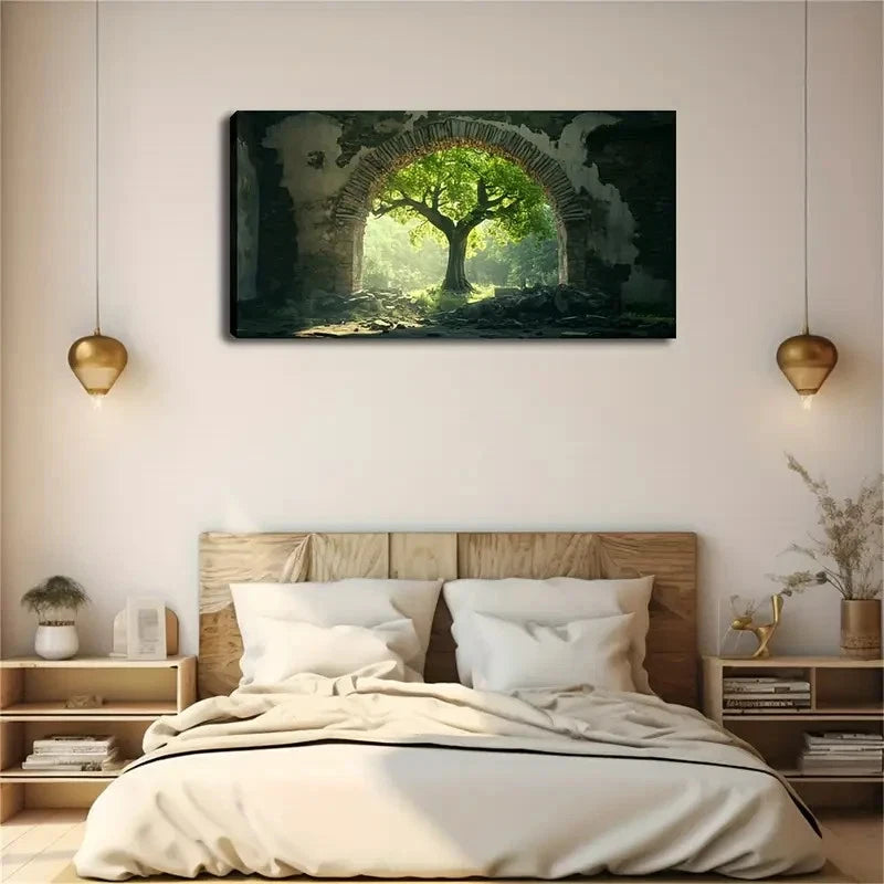 A Huge Ancient Tree Modern Wall Art Canvas Office Home Room Framed 120x60cm - Bella Home Decor