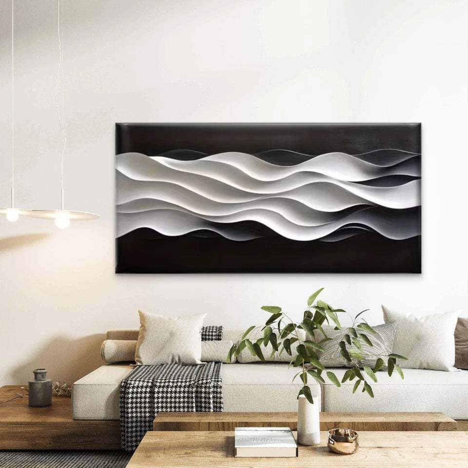 Abstract Dynamic Flow Lines Wall Art Canvas Office Home Room Framed 120x60cm