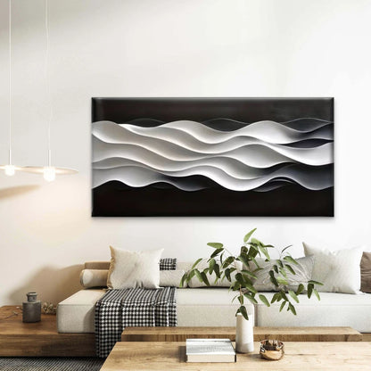 Abstract Dynamic Flow Lines Wall Art Canvas Office Home Room Framed 120x60cm