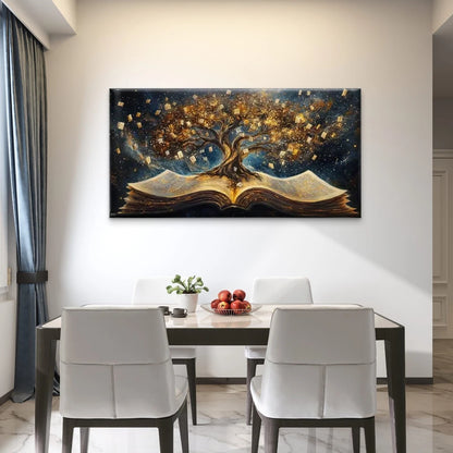 Tree of Knowledge Wall Art Canvas Office Home Room Framed 120x60cm