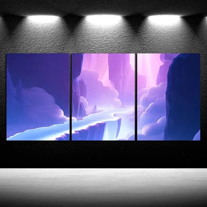 3pcs Beautiful Lines Painting Fantasy Metal Print Ready to Hang Art - Bella Home Decor