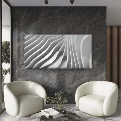 Abstract Geometric Wavy Folds Wall Art Canvas Office Home Room Framed 120x60cm