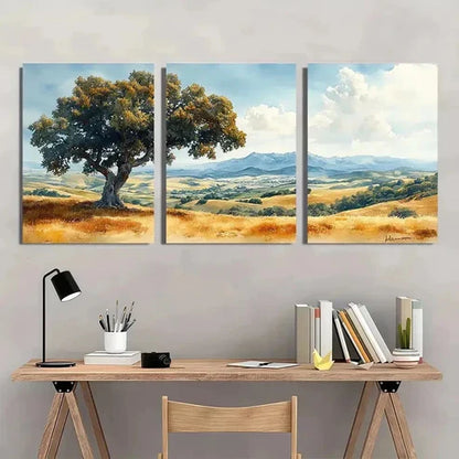 3pcs California Hills Valley Landscape  Wall Art Set Canvas Unframed - High Quality Print 100% Australian Made Wall Canvas - Bella Home Decor
