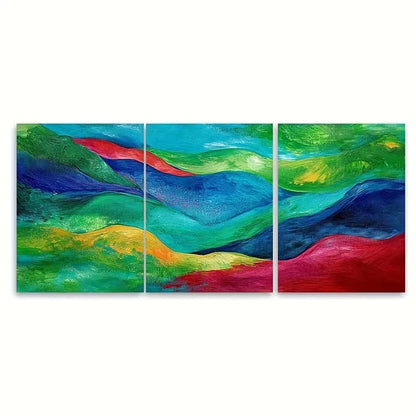 3pcs Emerald Green, Sapphire Blue, Ruby Red Wall Art Set Canvas Framed 60x90cm - High Quality Print 100% Australian Made Wall Canvas Ready to Hang