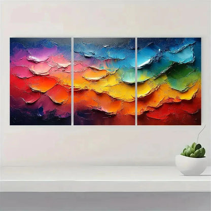 3pcs Abstract Contemporary Colorful Z  Wall Art Set Canvas Framed 50x70cm - High Quality Print 100% Australian Made Wall Canvas Ready to Hang - Bella Home Decor