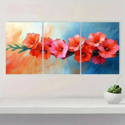 3pcs Gladiolus Flower Nature Beauty  Wall Art Set Canvas Unframed - High Quality Print 100% Australian Made Wall Canvas - Bella Home Decor